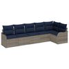 vidaXL Tuin Sofa Set 6 st 6-zits Grijs poly rattan