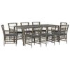 vidaXL Buiten eettafelset 9 st Grijs poly rattan