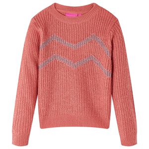 Kindertrui gebreid 128 middelroze