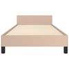 vidaXL Bedframe met hoofdbord kunstleer cappucinnokleurig 90x190 cm