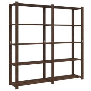 vidaXL Opbergrek 5-laags 170x38x170 cm massief grenenhout bruin