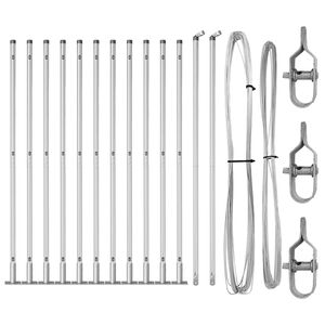 vidaXL Hekpalen 13 pcs Zilver Ø32mm 130 cm Gegalvaniseerd staal