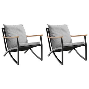 vidaXL Tuinstoelen 2 st met kussens staal zwart