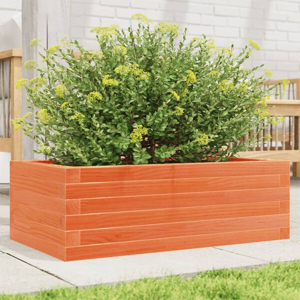 vidaXL Plantenbak 70x40x23 cm massief grenenhout wasbruin