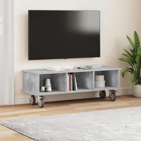 vidaXL TV-standaard Beton Grijs 100 x 35 x 35 cm Bewerkt hout