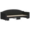 vidaXL Slaapbank met onderschuifbed 80x200 cm stof zwart