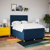 vidaXL Boxspring met matras stof blauw 160x200 cm