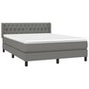 vidaXL Boxspring met matras stof donkergrijs 140x190 cm