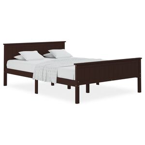 vidaXL Bedframe massief grenenhout donkerbruin 120x200 cm