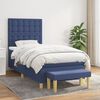 vidaXL Boxspring met matras stof blauw 90x200 cm