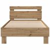 vidaXL Bedframe met LED Artisan Eiken 90 x 190 cm Bewerkt hout