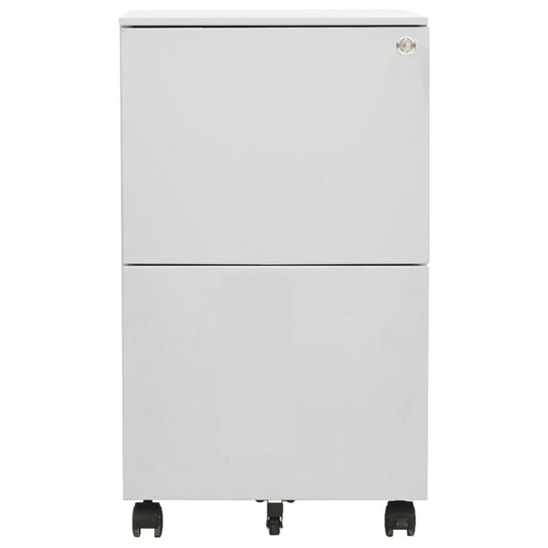 vidaXL Ladeblok verrijdbaar 39x45x67 cm staal lichtgrijs