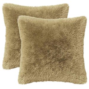 vidaXL Kussen met kussen HEERLEN 2 st Lichtgrijs PV Fleece