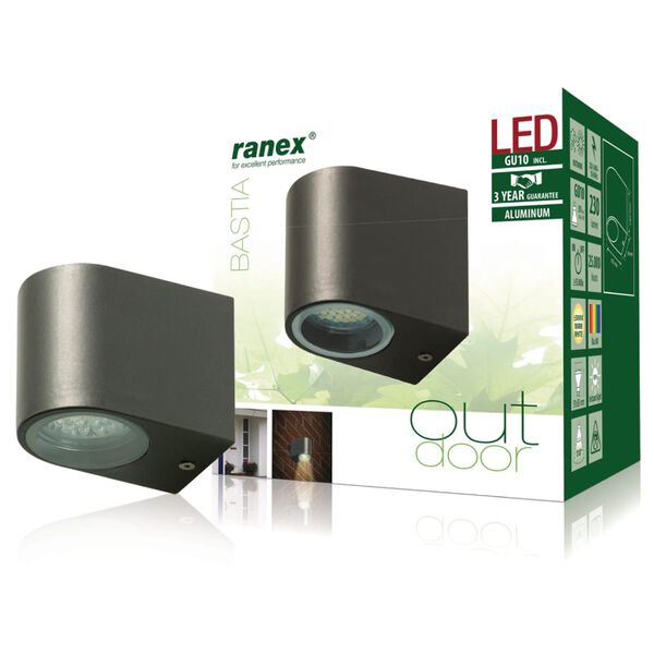 Ranex LED-wandlamp 3 W grijs 5000.332