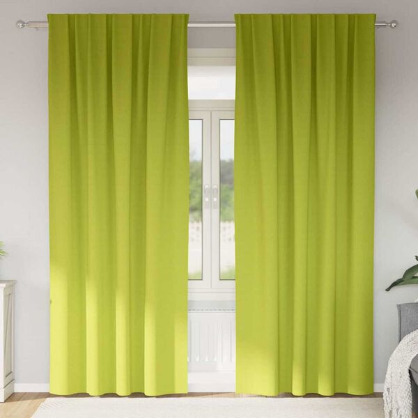 vidaXL Zwart-out Gordijnen met Ringen 2 pcs Groen 260 x 140 cm