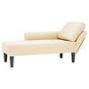 vidaXL Chaise longue met kussen corduroy stof cr&egrave;mekleurig