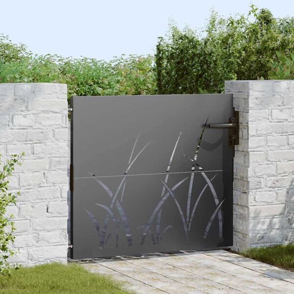 vidaXL Tuinpoort met slot Zwart 85 x 100 cm Poedergecoat staal
