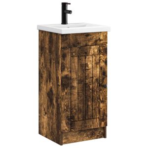 vidaXL Badkamermeubel met Wasbak Gerookt eiken 42 x 40 x 84,5 cm