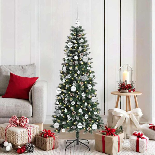 vidaXL Kunstkerstboom met 150 LED Groen 150 cm PVC en Plastic en Staal