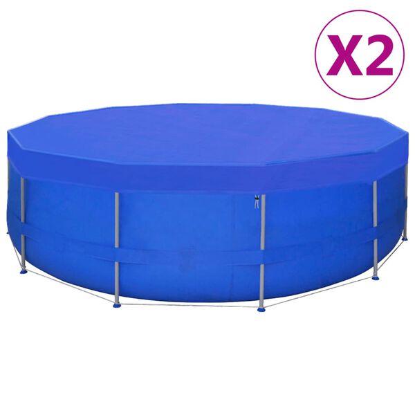 vidaXL Zwembadhoezen 2 st rond 90 g/m&sup2; 460 cm PE
