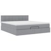 vidaXL Ottoman bed met matras en LED's 160x200 cm stof lichtgrijs