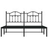 vidaXL Bedframe met hoofdbord metaal zwart 160x200 cm