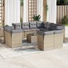 vidaXL 12-delige Loungeset met kussens poly rattan beige