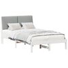 vidaXL Bedframe Wit en lichtgrijs 135 x 190 cm Massief grenenhout