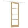 vidaXL Schuifdeur Naturel 73,5 x 198,5 cm Massief grenenhout en glas