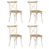vidaXL Kruisstoelen 4 st massief mangohout wit