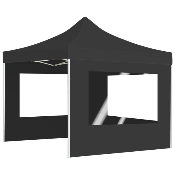 vidaXL Partytent inklapbaar met wanden 2x2 m aluminium antraciet