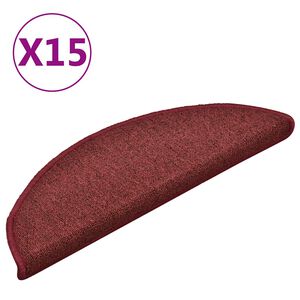 vidaXL Trapmatten 15 st 56 x 17 x 3 cm Non-Slip Bordeaux Rood