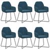 vidaXL Eettafelstoelen 6 st fluweel Blauw 55 x 50 x 84 cm