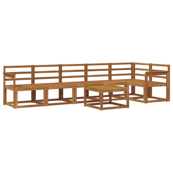 vidaXL Buiten bankenset 7 pcs Naturel Massief Acaciahout