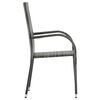 vidaXL Tuinstoelen stapelbaar 4 st poly rattan grijs