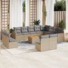vidaXL 13-delige Loungeset met kussens poly rattan gemengd beige