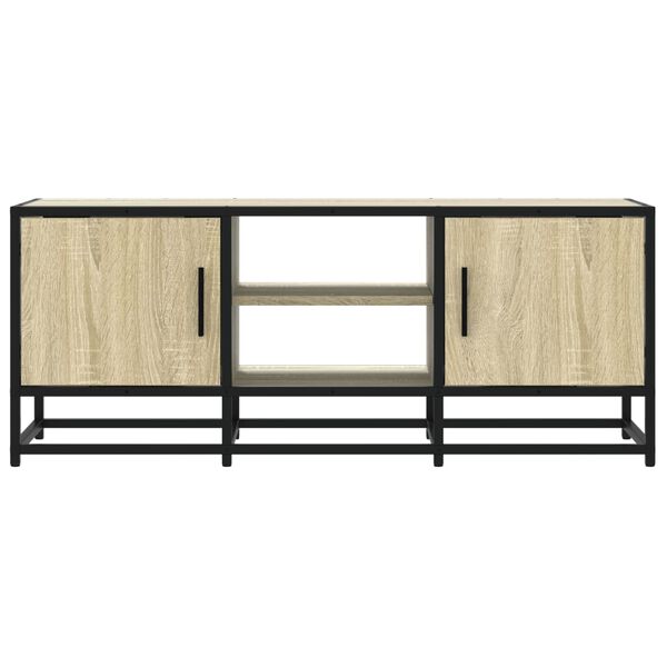 vidaXL Tv-meubel 100x35x41 cm bewerkt hout metaal sonoma eikenkleurig