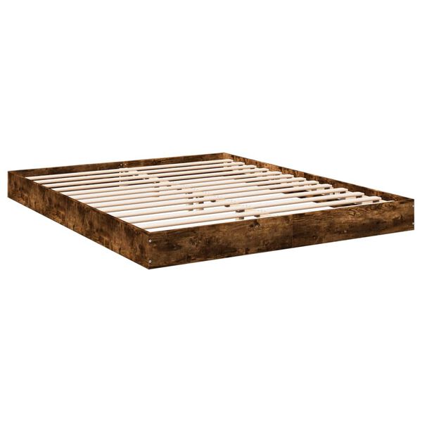 vidaXL Bedframe zonder matras hout gerookt eikenkleurig 160x200 cm
