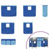 vidaXL Loftbedframe voor Kinderen met Gordijnen Zwart en Blauw