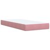 vidaXL Boxspring met matras fluweel roze 90x190 cm