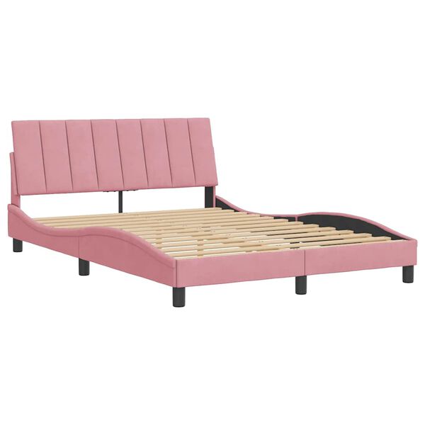 vidaXL Bedframe zonder matras "Hanko" fluweel roze 140x200 cm