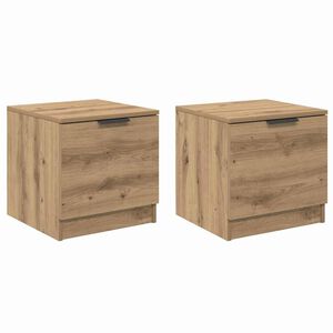 vidaXL Bed kast 2 pcs Artisan Eiken 40 x 39 x 40cm Bewerkt hout