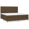 vidaXL Boxspring met matras stof donkerbruin 200x200 cm