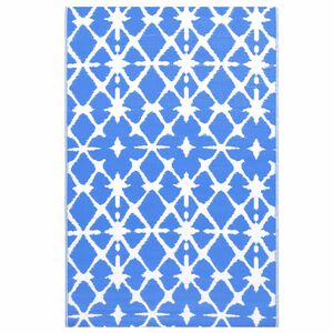 vidaXL Buitenkleed ARAKIL 190x290 cm PP blauw en wit