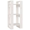 vidaXL Boekenkast/kamerscherm 41x35x91 cm massief grenenhout wit