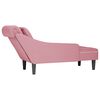 vidaXL Chaise longue met kussen en rechterarmleuning fluweel roze
