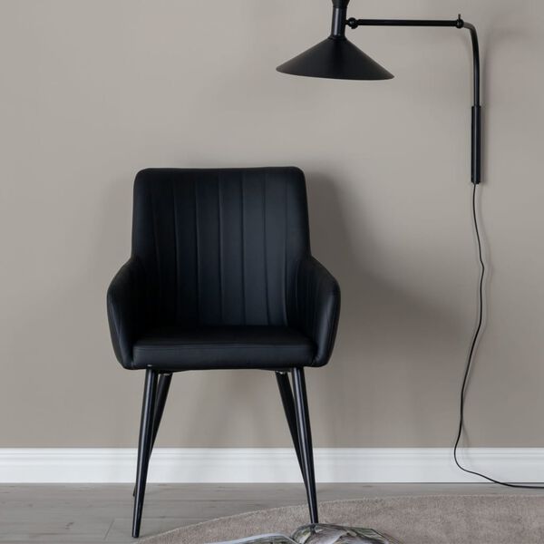 Venture Home Eetkamerstoelen 2 st Comfort lederlook zwart