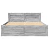 vidaXL Bedframe met hoofdeinde grijs sonoma eiken 120x190 cm