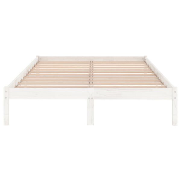vidaXL Bedframe massief grenenhout wit 160x200 cm