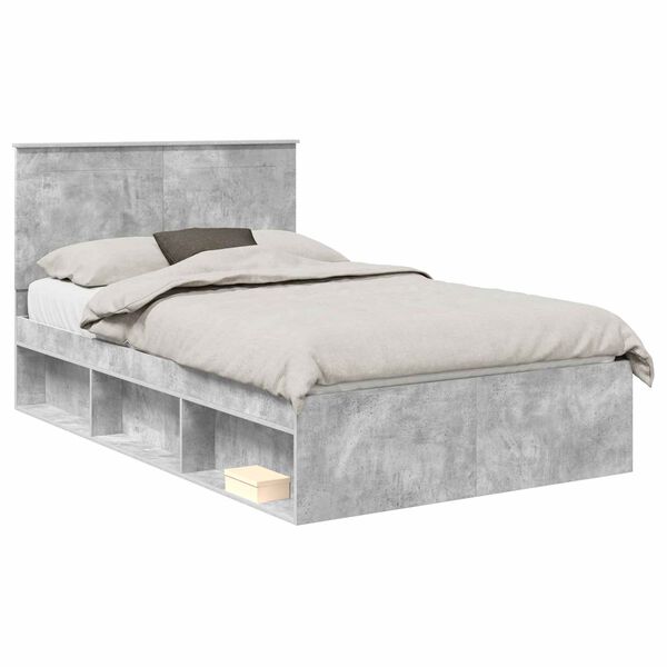 vidaXL Bedframe Concerte Grijs 135 x 190 cm Massief grenenhout